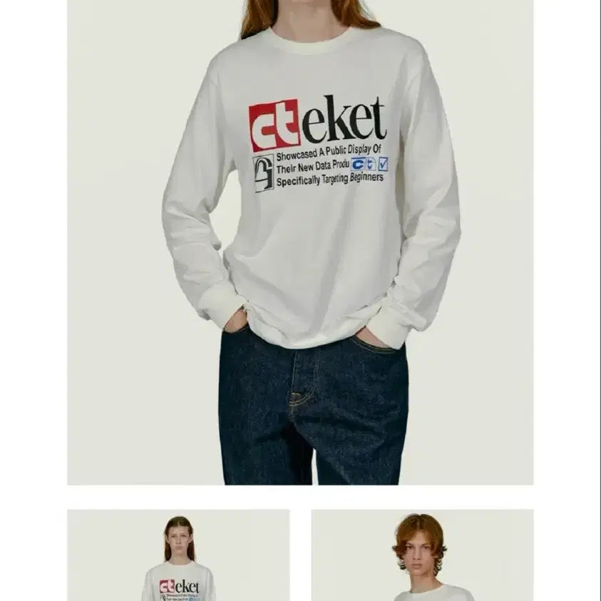 [BUNJANG] Techket Plan Long Sleeve T-shirt White M / 테켓 플랜 롱슬리브 하양