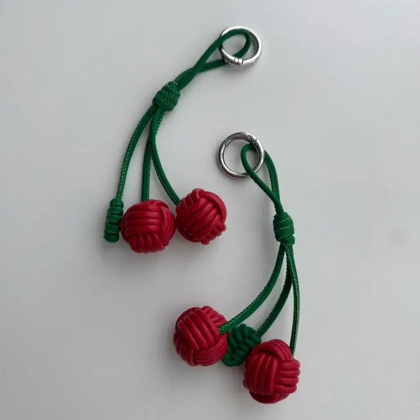 [BUNJANG] Handmade Cherry Charm Bag Accessory / 새상품) 앵두키링 가방키링