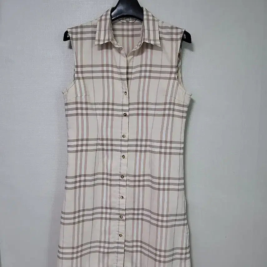 [BUNJANG] Burberry Check Sleeveless Long Dress / 버버리 체크 민소매 원피스