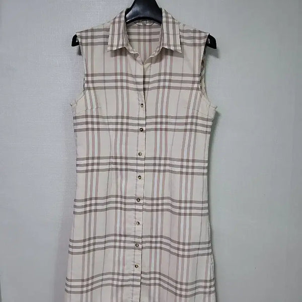 [BUNJANG] Burberry Check Sleeveless Long Dress / 버버리 체크 민소매 원피스