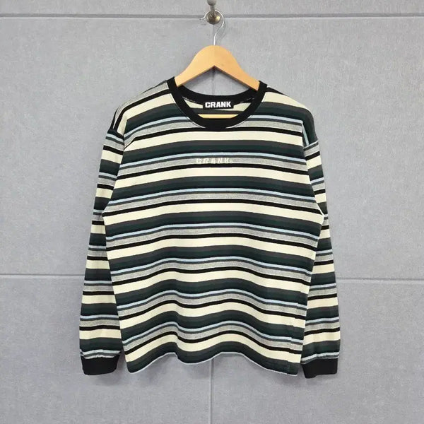 [BUNJANG] CRANK Multi Stripe Long Sleeve T-Shirt (Free Size) / CRANK 크랭크 멀티 스트라이프 긴팔 티셔츠
