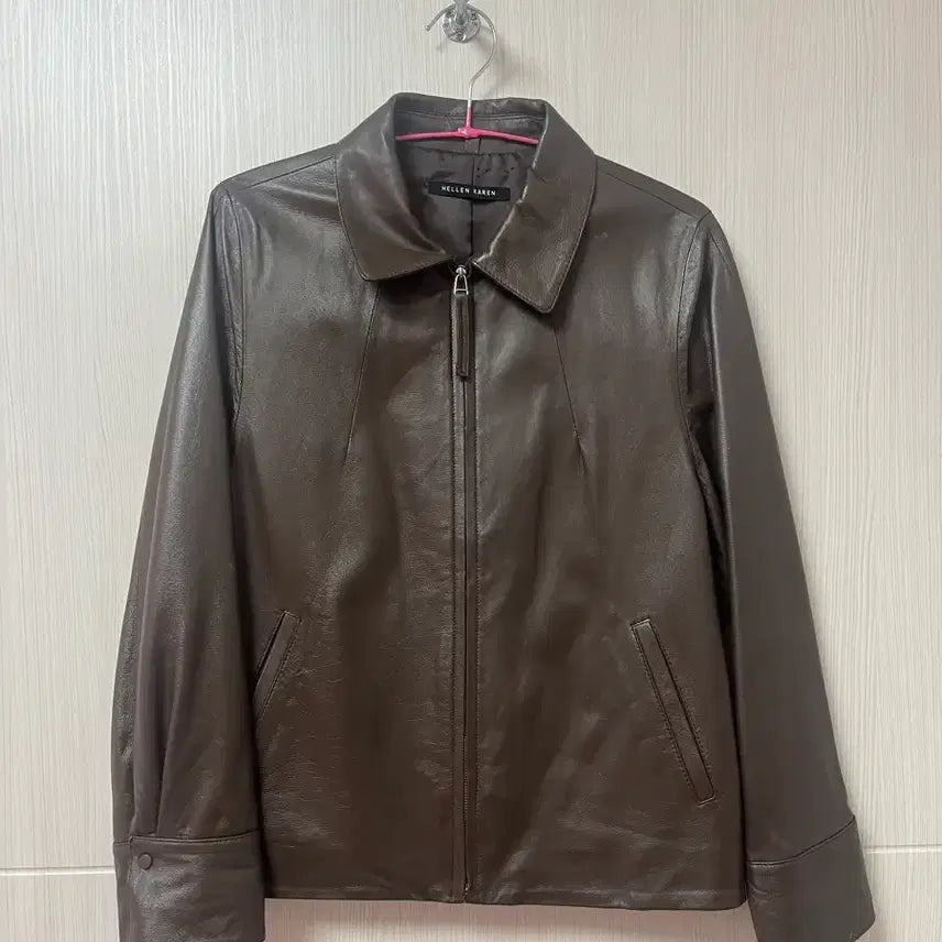 [BUNJANG] Helen Karan Lambskin Leather Brown Rider Jacket Size 55 / 헬렌카렌 양가죽 브라운 라이더자켓 55