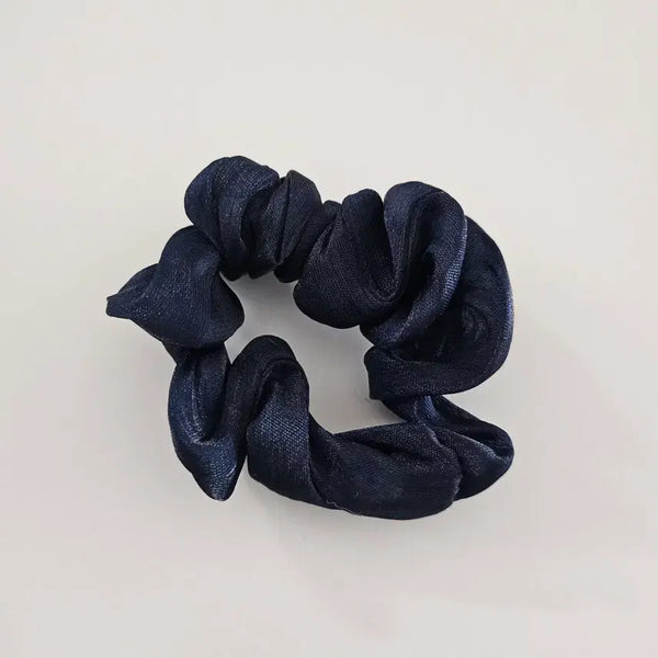 [BUNJANG] Mini Satin Scrunchie Navy / (새상품) 미니 새틴 네이비 곱창밴드 스크런치
