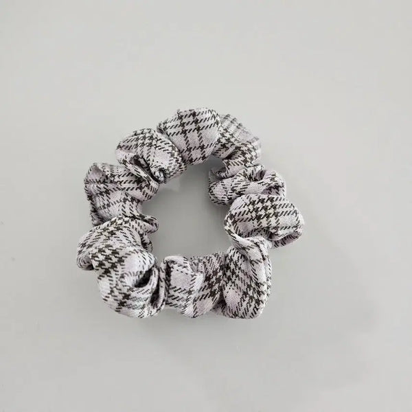 [BUNJANG] Mini Purple Check Scrunchie / (새상품) 미니 보라 체크 곱창밴드 스크런치