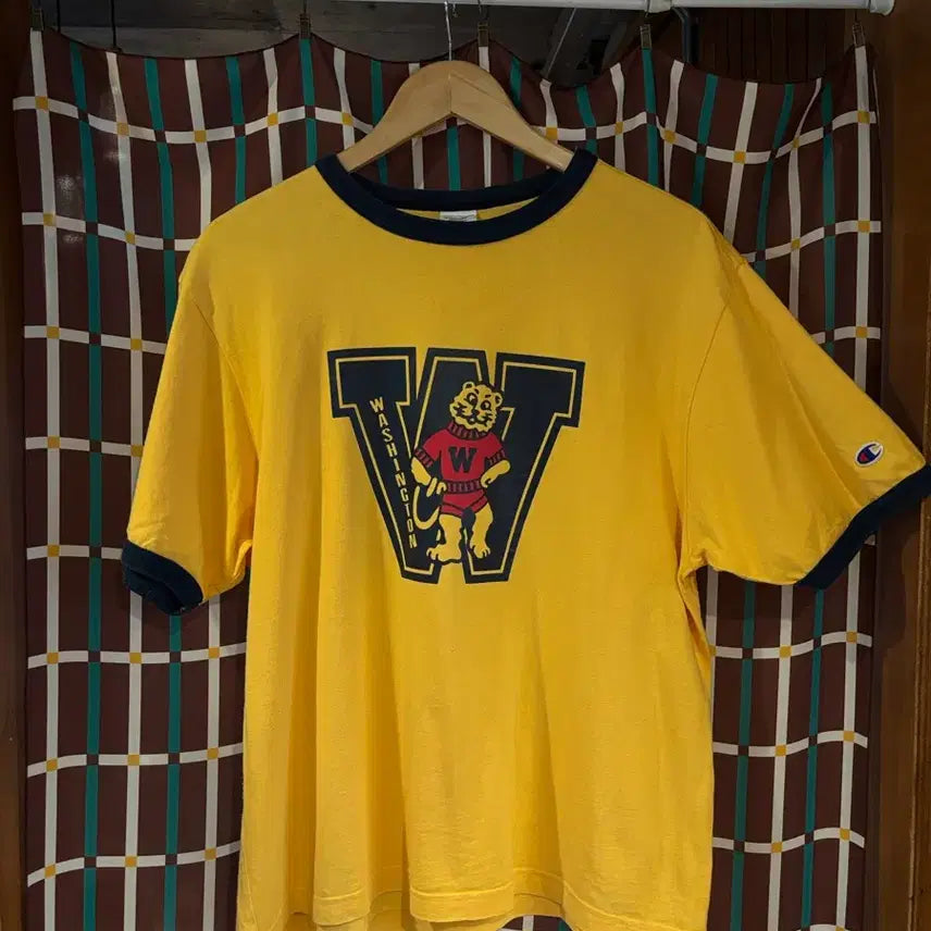 [BUNJANG] Champion Ringer T-Shirt Yellow Navy / 챔피온 링거 티셔츠