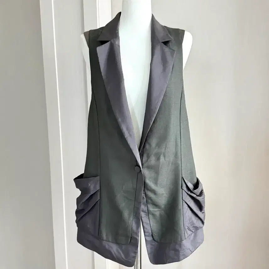 [BUNJANG] Maje Three-Tone Colorblock Vest / 마쥬 쓰리톤 스타일리쉬 배색 조끼 베스트