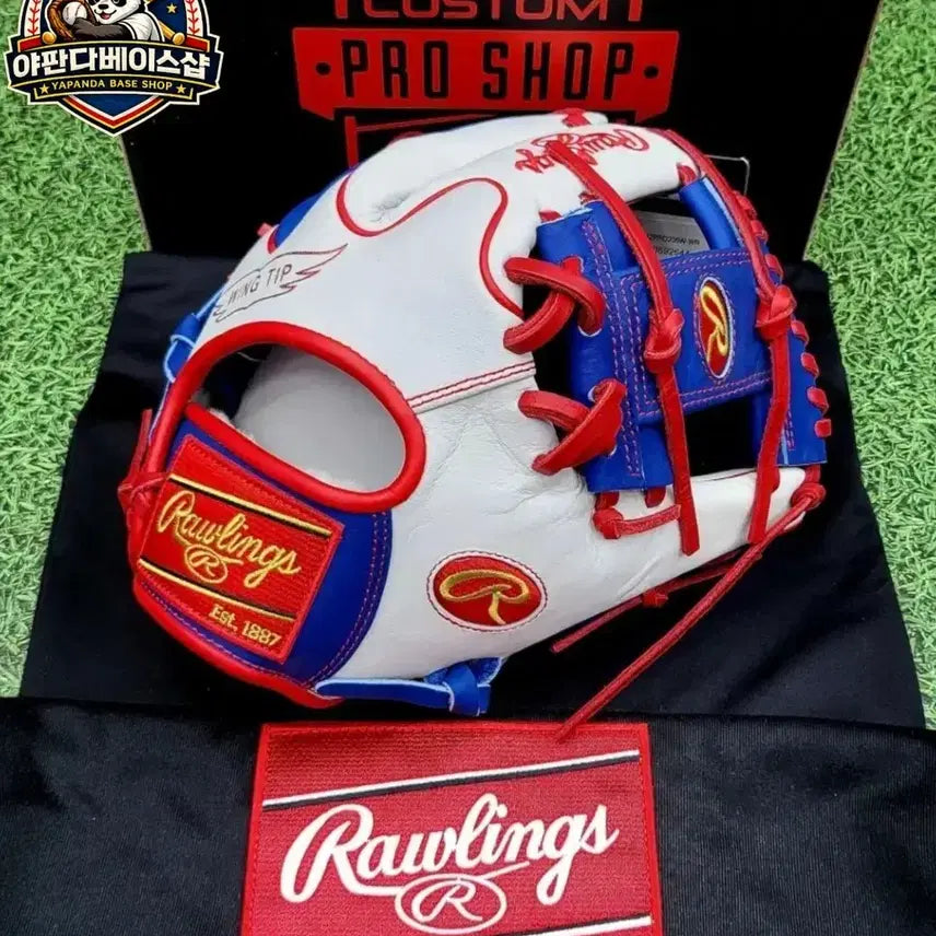 [BUNJANG] Rawlings MLB Authentic HOH Wing Tip Infield Glove White/Blue/Red / 롤링스 MLB 어센틱 내야글러브 HOH 윙팁 화이트/블루/레드