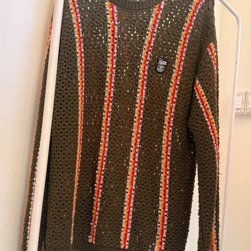 [BUNJANG] Stussy x Patta Striped Loose Gauge Sweater XL / 스투시(STUSSY) x 파타(PATA) 스트라이프 루즈 게이지 스웨터