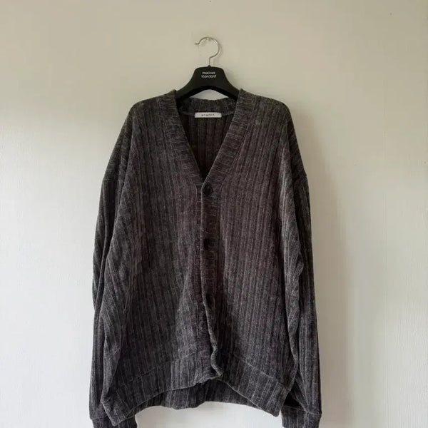 [BUNJANG] Snatch Vintage Cardigan Charcoal / 스나치애쉬빈티지가디건