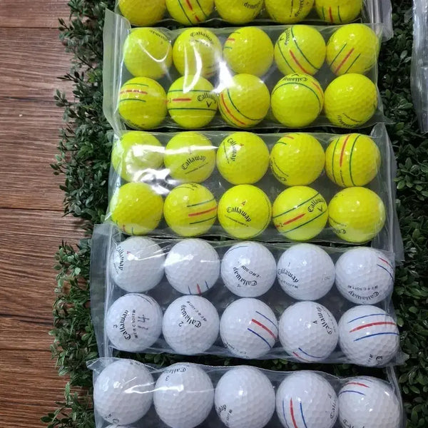 [BUNJANG] Callaway 3-Stripe Lost Golf Balls (Fluorescent & White, 50-Ball Set) / 캘러웨이 3선  3ps 로스트볼 형광 & 화이트 50알