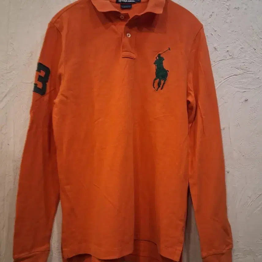 [BUNJANG] Polo Ralph Lauren Big Pony Long Sleeve Shirt - Orange (L) / 폴로 랄프로렌 빅포니 롱슬리브 오렌지