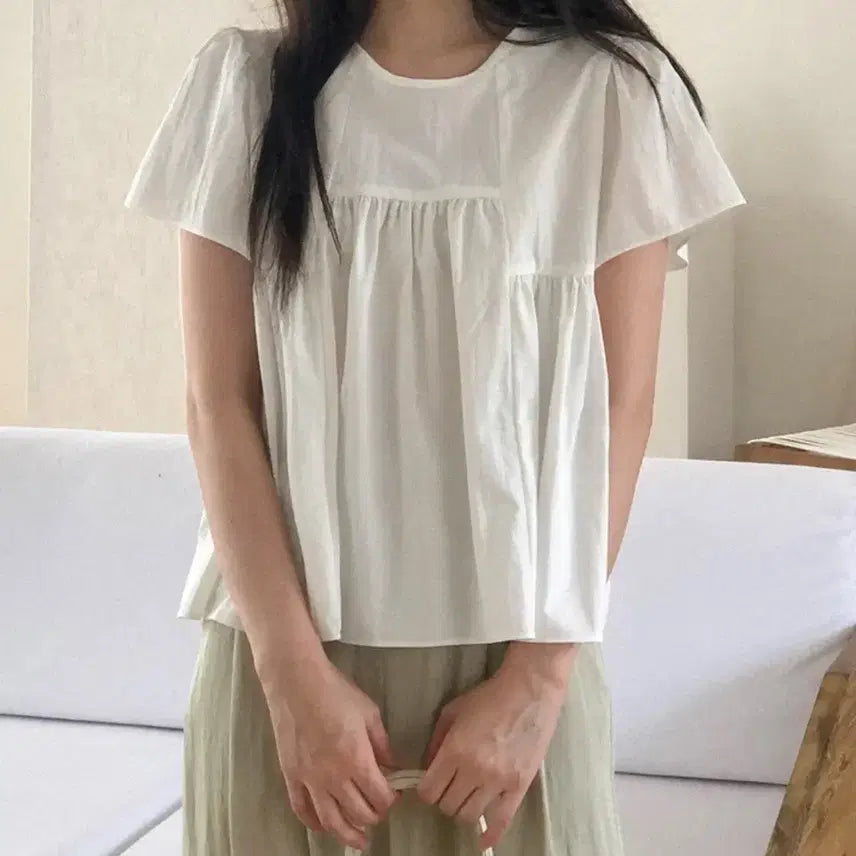 [BUNJANG] New Puff Sleeve Blouse / 택달린 새상품) 여리여리 퍼프 블라우스