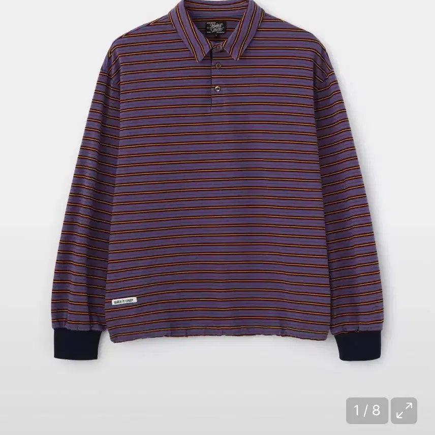 [BUNJANG] WM Company Stripe Long-Sleeve Polo Shirt / 더블유엠씨 스트라이프 긴팔 카라티
