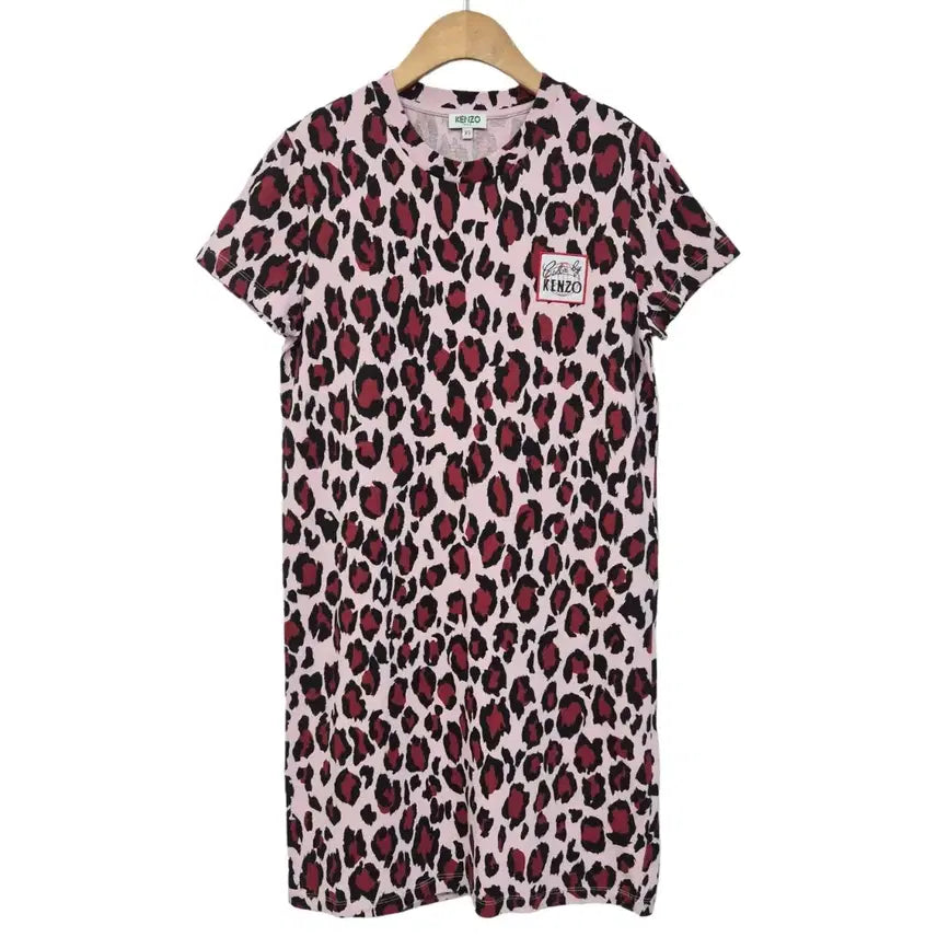 [BUNJANG] Kenzo Pink Leopard Archive Dress XS / #겐조 핑크 레오파드 아카이브 d441
