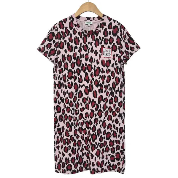 [BUNJANG] Kenzo Pink Leopard Archive Dress XS / #겐조 핑크 레오파드 아카이브 d441