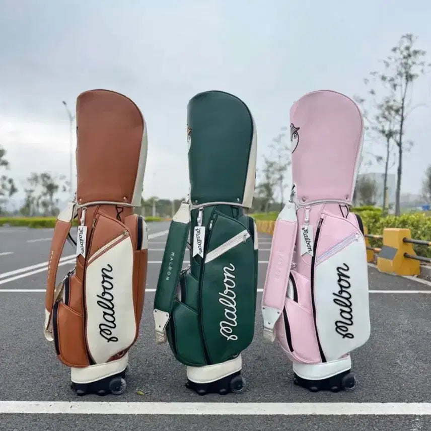 [BUNJANG] Malbon Trolley Caddy Bag Golf Bag with Wheels Brown / 국내배송) 말본 트롤리 캐디백 골프백 휠백 바퀴 브라운
