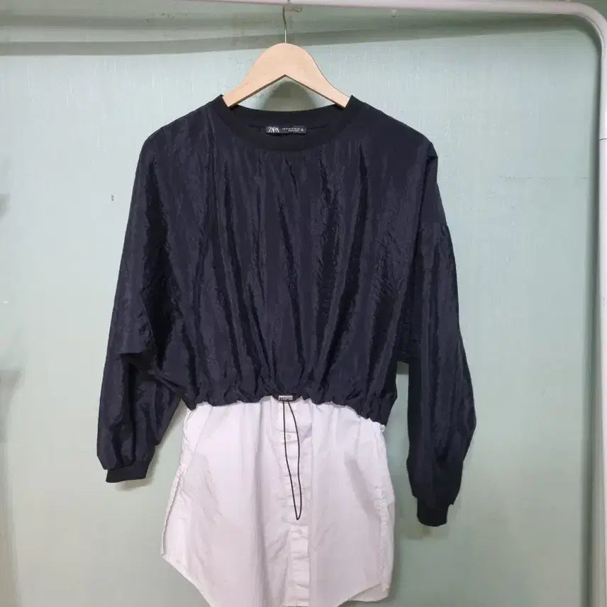 [BUNJANG] Zara Layered Crop Shirt / 자라 셔츠 레이어드 크롭 탑 xs