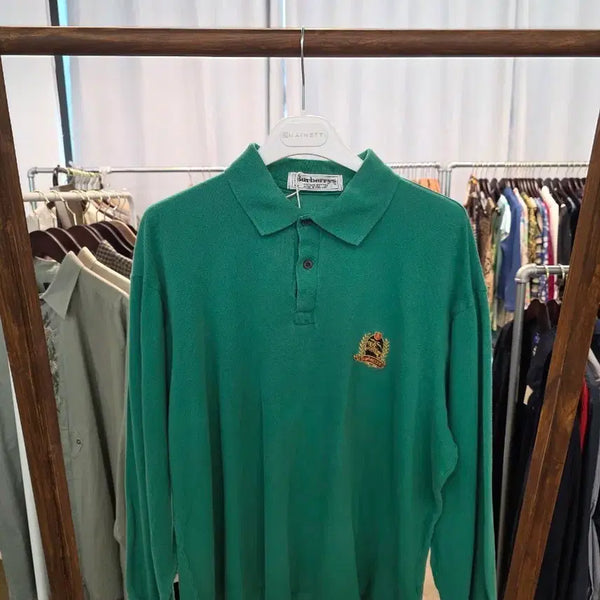 [BUNJANG] Burberry Green Pique Polo T-Shirt / [m]버버리 피케 카라 티셔츠