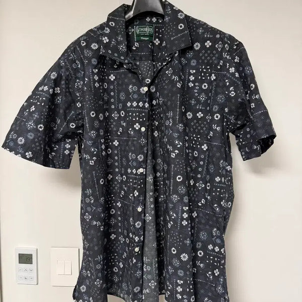 [BUNJANG] Jitman Vintage Paisley Camp Shirt Navy L / 짓먼빈티지 오픈카라 캠프셔츠 네이비 페이즐리 L사이즈