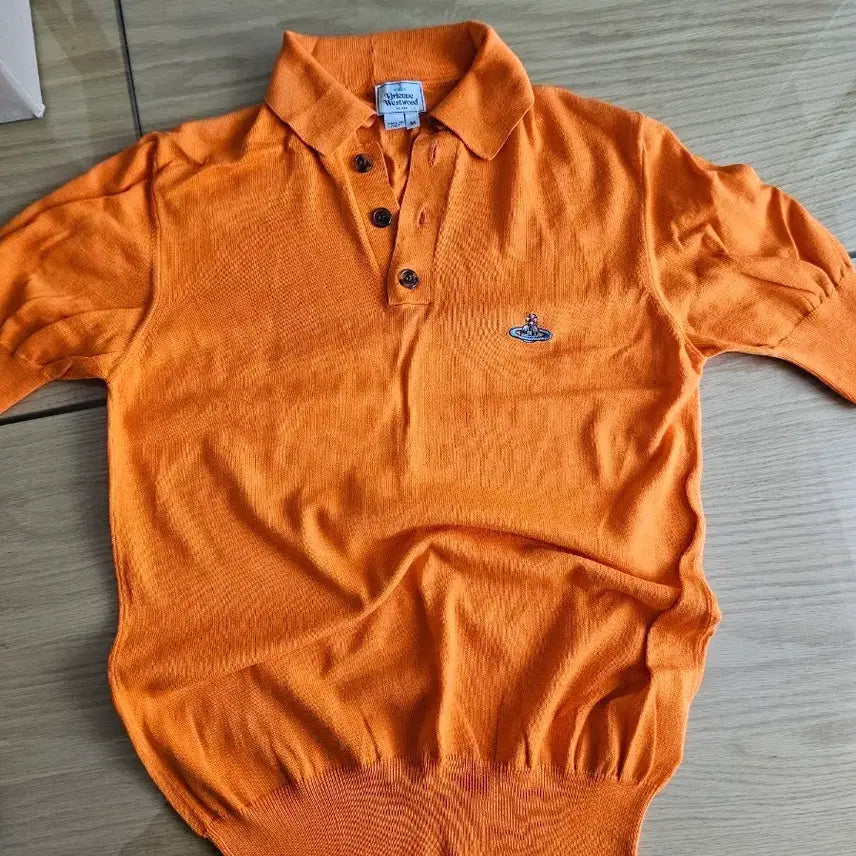 [BUNJANG] Vivienne Westwood Orange Collared Knit / 비비안웨스트우드 카라니트 오렌지 주황