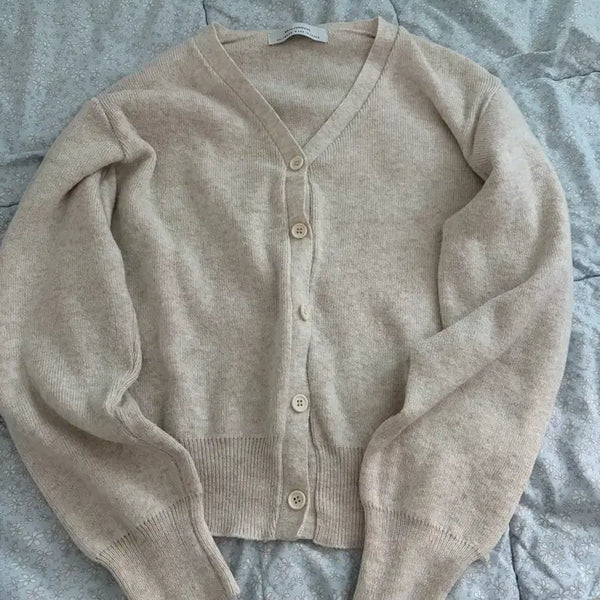 [BUNJANG] Oatmeal Cardigan / 오트밀색 가디건