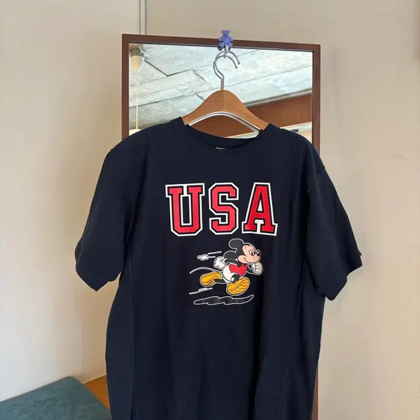 [BUNJANG] Champion Mickey Mouse USA Short Sleeve T-Shirt / 챔피온 미키마우스 USA 반팔 티셔츠
