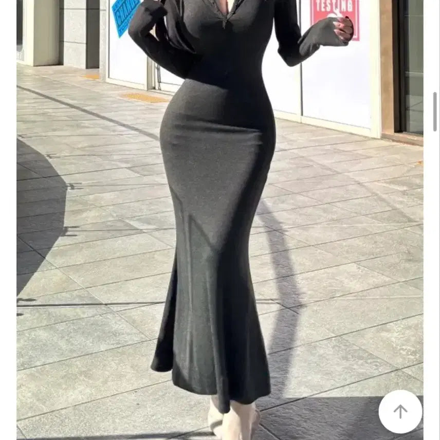 [BUNJANG] Euro Rose Long Sleeve Maxi Dress Charcoal / 새상품 유어로즈 긴팔 롱원피스 차콜
