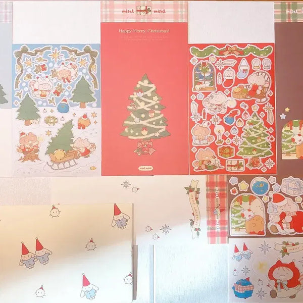 [BUNJANG] Misol Misol Christmas Sticker Pack Set of 4 / 미솔미솔 크리스마스 스티커 팩 새상품 4종 일괄