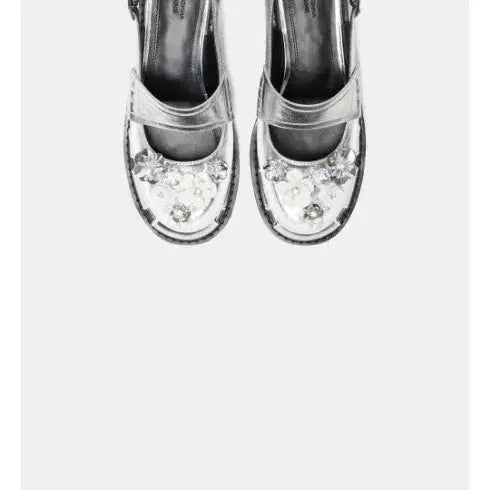[BUNJANG] SUECOMMA BONNIE Loafer Sandals Silver / 슈콤마보니 로퍼샌들