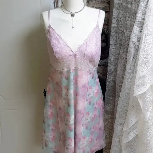 [BUNJANG] Eblin Lilac Blossom Slip Dress / 에블린 라일락 블라썸 슬립 원피스 모리걸