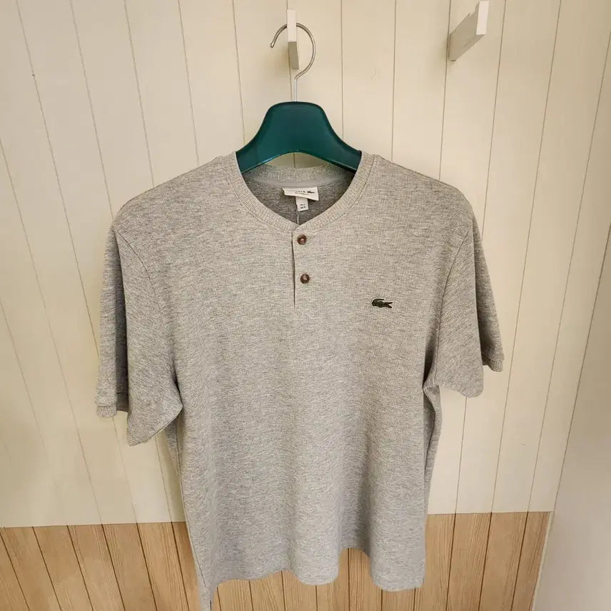 [BUNJANG] Lacoste Men's Waffle Henley Short Sleeve T-Shirt / (새상품) 라코스테 남성 헨리넥 와플 반팔 티셔츠
