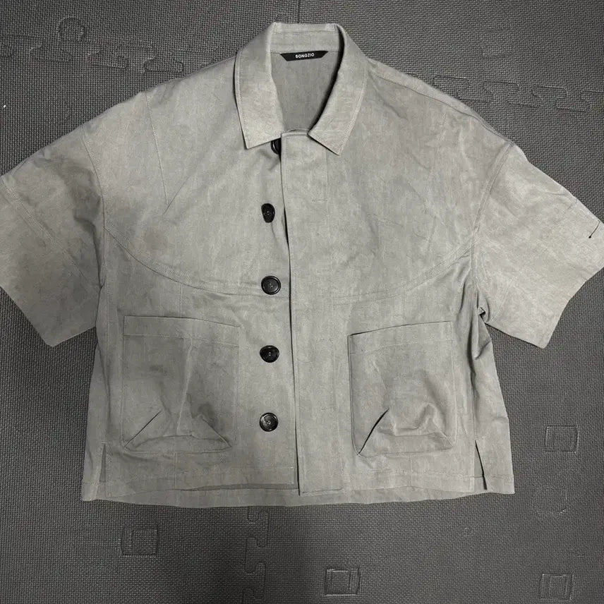 [BUNJANG] Songzio Homme 22SS Double Pocket Short Sleeve Shirt Grey / 송지오옴므 22SS 더블 포켓 반팔 셔츠 그레이