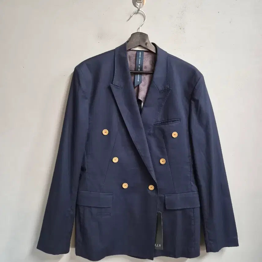 [BUNJANG] ZIO SONGZIO Navy Double-Button Linen Blend Jacket / 새상품) ZIO SONGZIO 린넨 혼방 네이비 더블버튼 자켓 L