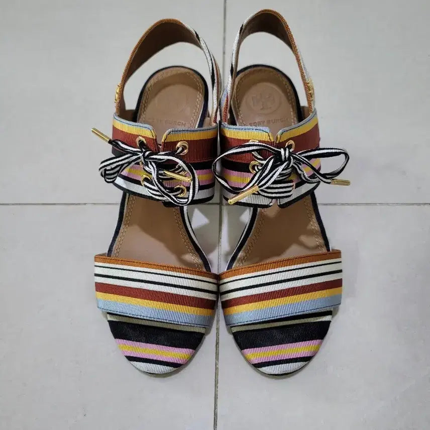 [BUNJANG] Tory Burch Striped Espadrille Sandals / [5M]토리버치 샌들