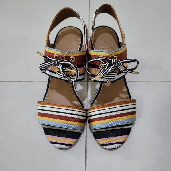 [BUNJANG] Tory Burch Striped Espadrille Sandals / [5M]토리버치 샌들