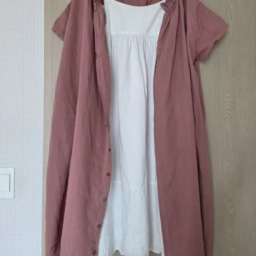 [BUNJANG] Mori Girl Linen Robe (Pink) / (로브만)모리걸 인디핑크 린넨 로브