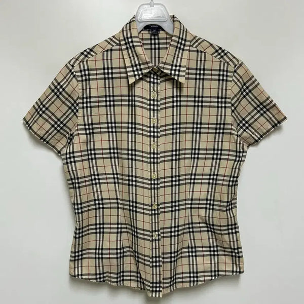 [BUNJANG] Burberry Nova Check Short Sleeve Shirt - Women's M / [여자-85 (M)]버버리 노바체크 반팔 셔츠