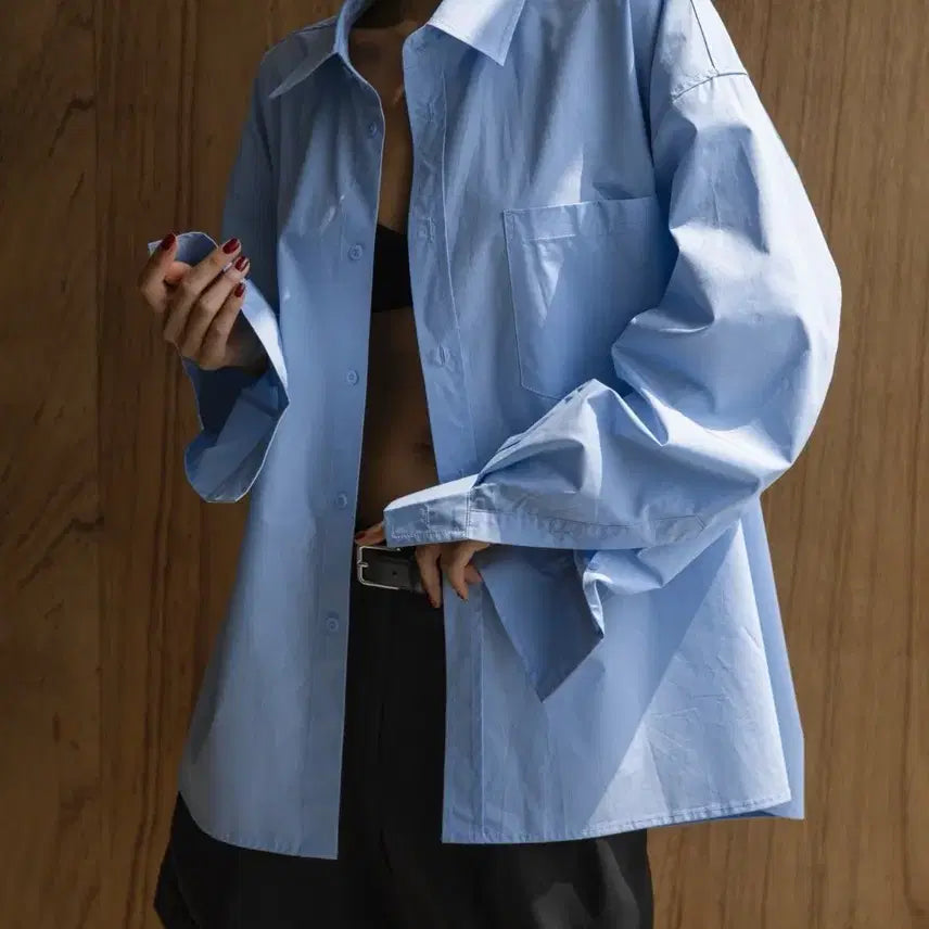[BUNJANG] Paper Moon Oversized Shirt (Free Size) / 페이퍼문 셔츠 새옷 프리사이즈 77도가능
