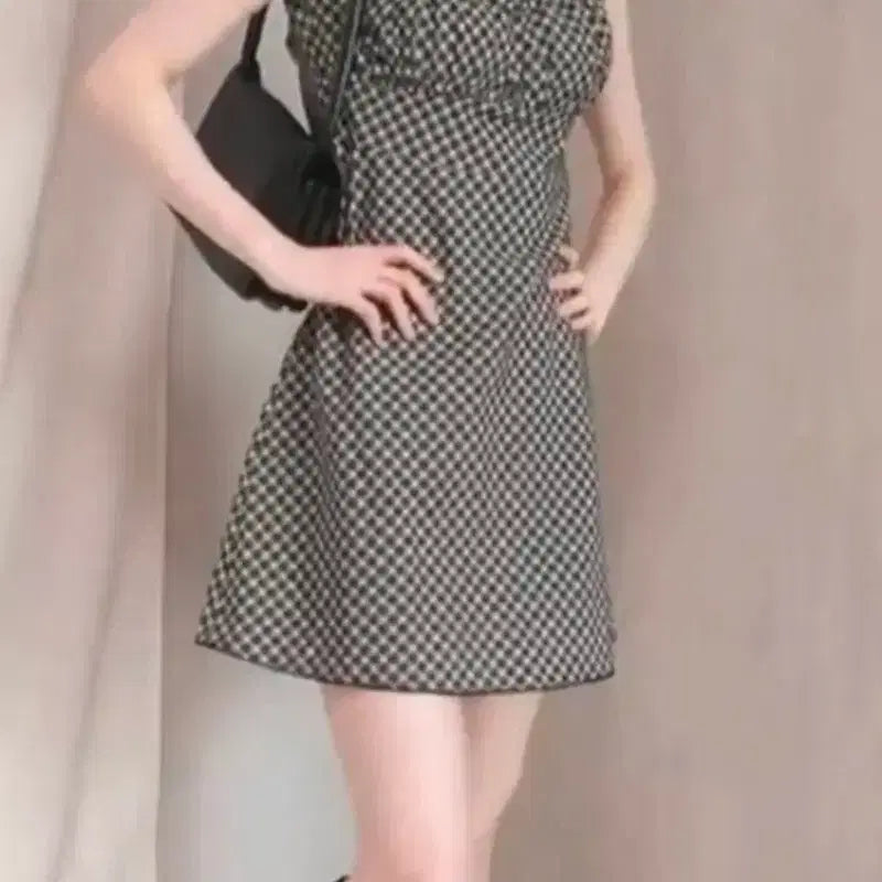[BUNJANG] Sculptor Check Mini Dress / 스컬프터 체크 미니원피스 s