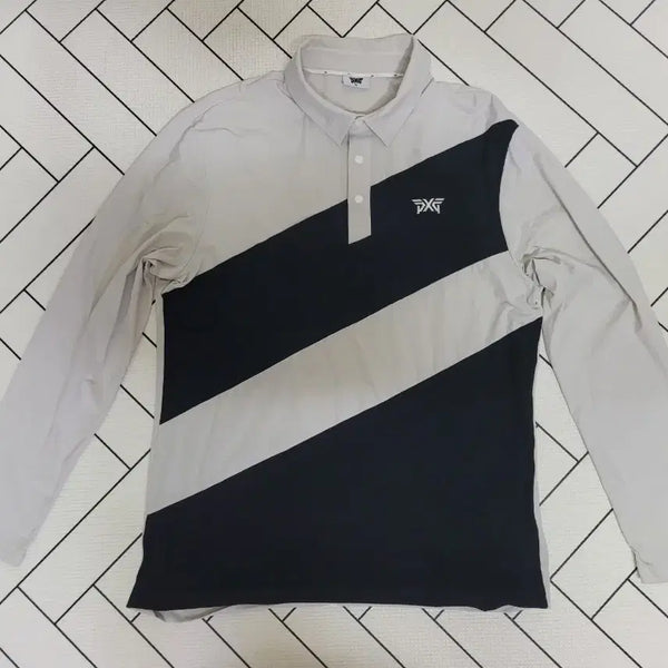 [BUNJANG] PXG Golf Long-Sleeve T-Shirt Beige/Black 2XL / PXG 골프 긴팔 티셔츠 베이지 블랙 2XL