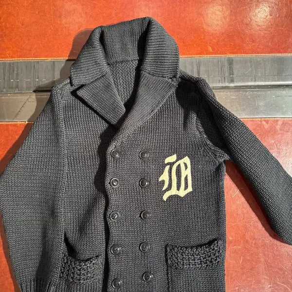 [BUNJANG] Blacksign Double Breasted Shawl Collar Cardigan / 블랙사인 더블 브레스티드 숄카라 가디건
