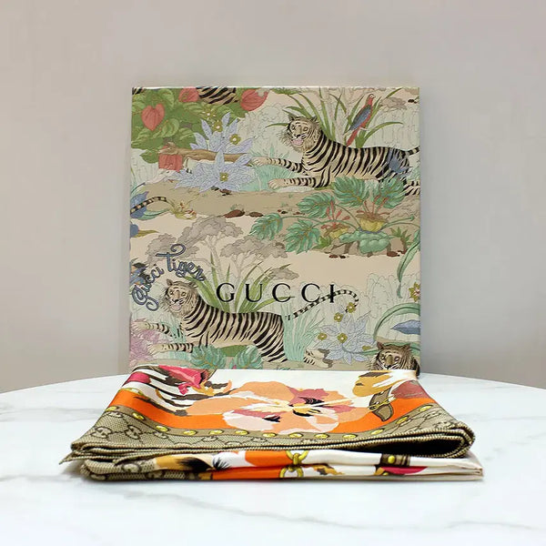 [BUNJANG] Gucci GG Logo Flower Scarf 508796 / [명품다올동래] 구찌 GG로고 플라워 스카프 508796