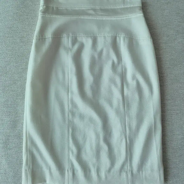 [BUNJANG] Women's H-Line Straight Skirt - Small, Ivory / 여성 H라인 정장 스커트 일자  스몰 아이보리