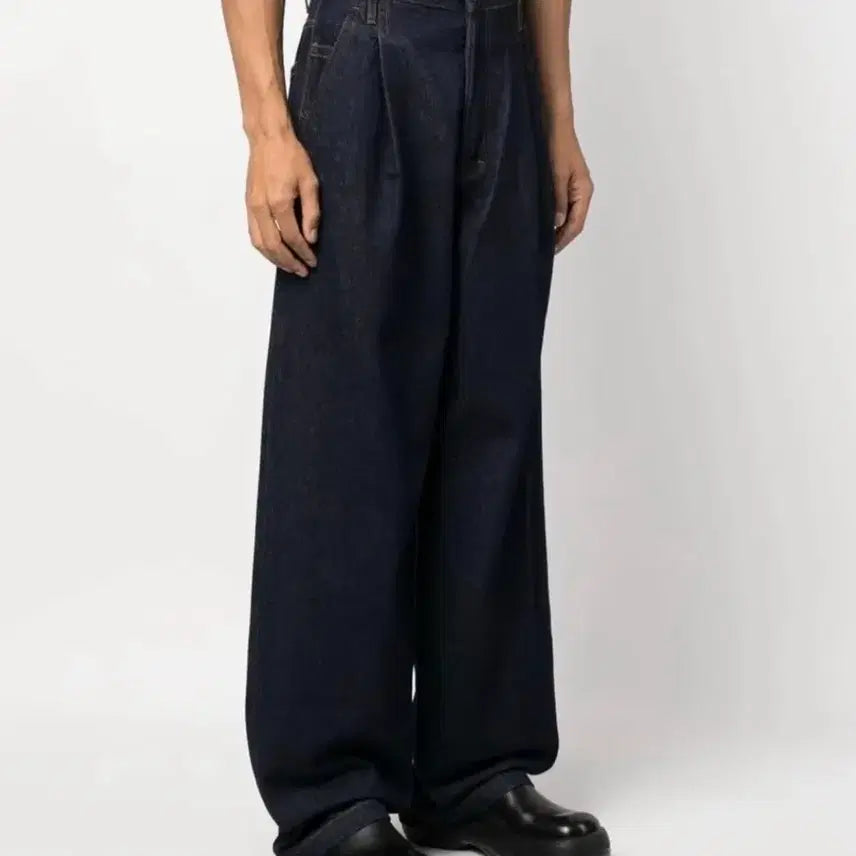 [BUNJANG] Dries Van Noten High-Waisted Pintuck Pleated Denim Jeans Indigo / (29) 드리스 반 노튼 하이웨이스트 핀턱 플리츠 데님 진 인디고