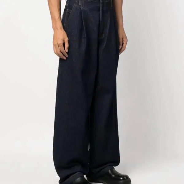 [BUNJANG] Dries Van Noten High-Waisted Pintuck Pleated Denim Jeans Indigo / (29) 드리스 반 노튼 하이웨이스트 핀턱 플리츠 데님 진 인디고