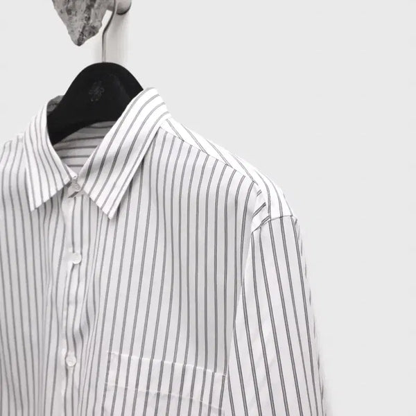 [BUNJANG] Youth Standard Shirt Ivory Stripe / [S] 유스 스탠다드 셔츠 아이보리 스트라이프