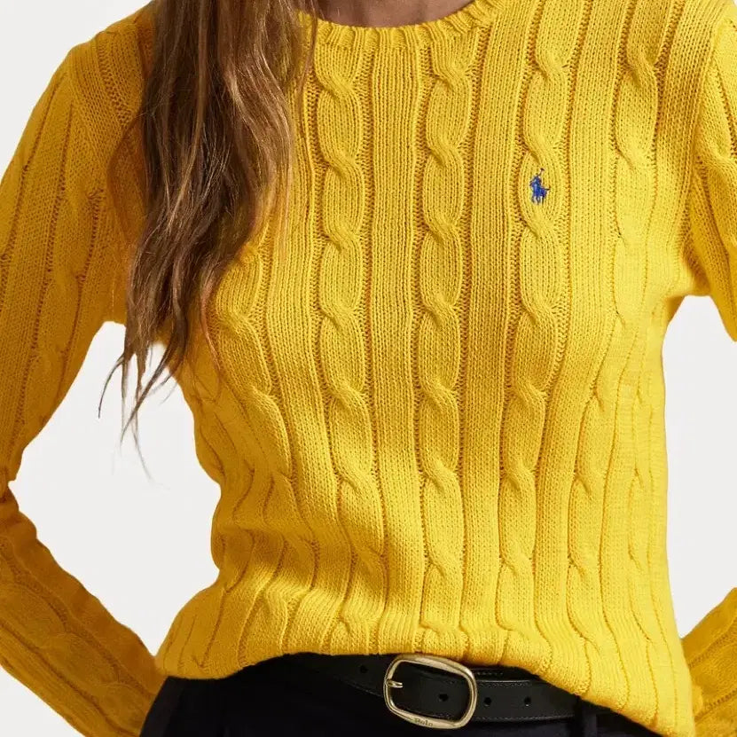 [BUNJANG] Polo Ralph Lauren Wool Cashmere Cable Knit Round Neck Sweater / 폴로 랄프로렌 울 캐시미어 케이블 니트