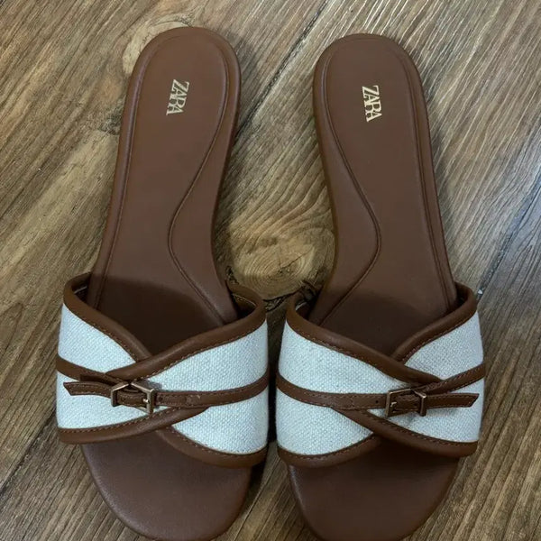 [BUNJANG] Zara Canvas Sandals / 자라 캔버스 샌들 [245]