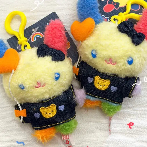 [BUNJANG] Sanrio Usahana Denim Plush Keychain / 당일발송*산리오 우사하나 데님 봉제인형 키링