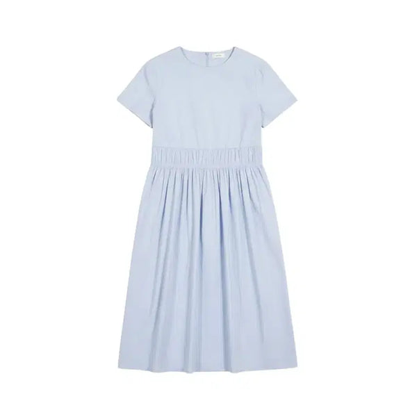 [BUNJANG] Women's Bros Round Light Blue Short Sleeve Wrinkled Dress BL / 여성F / 브로스 라운드 연블루 반팔 주름원피스BL 31-40